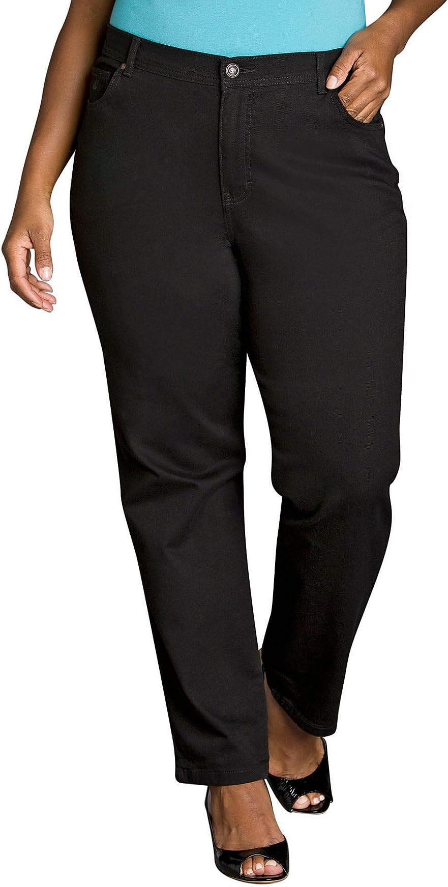 Women's Plus Amanda Classic Fit Jean, Black, 16 W Average