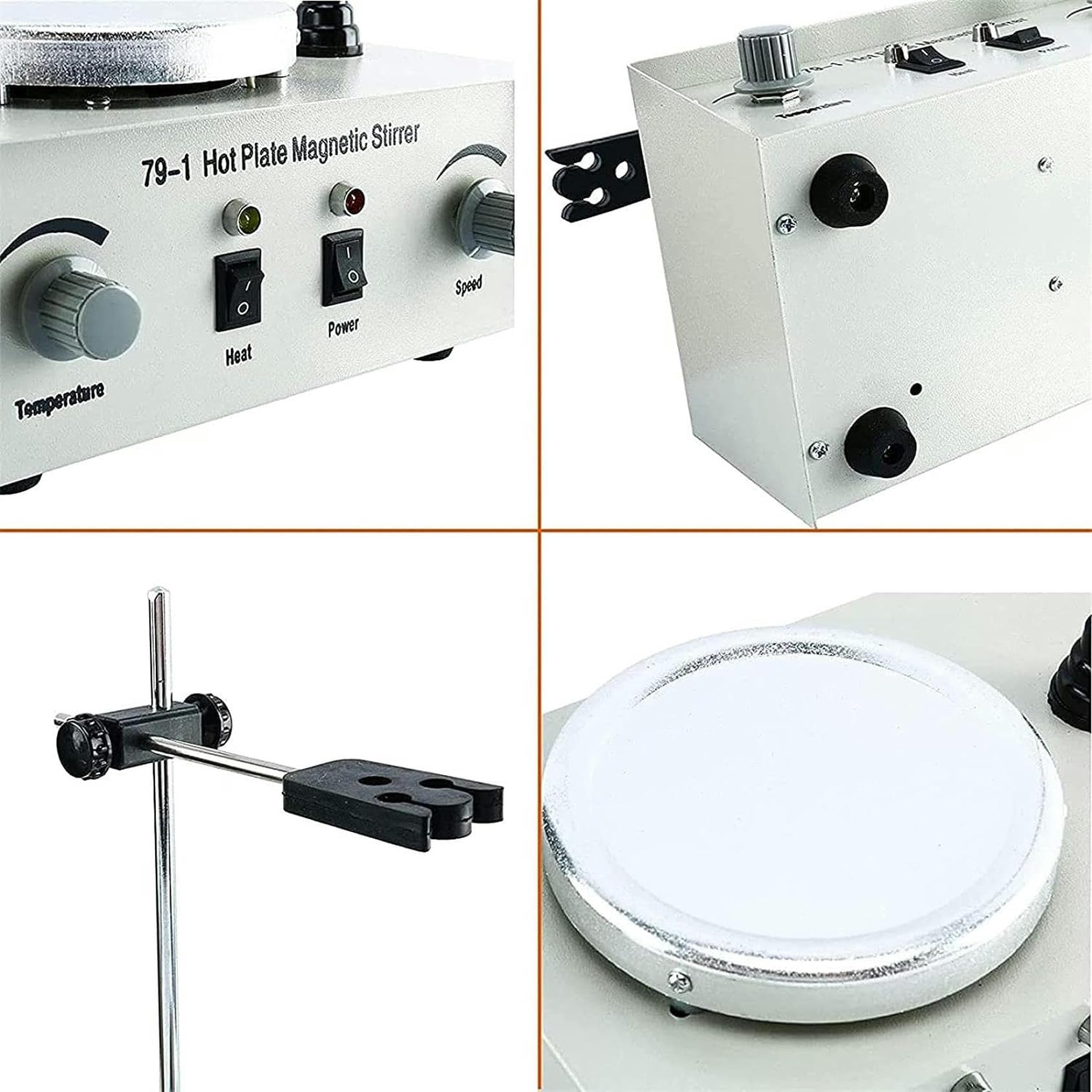 Piastra riscaldante con agitatore magnetico, miscelatore magnetico per riscaldamento da laboratorio, miscelatore con regolazione della temperatura a doppio controllo da laboratorio con piastra risca