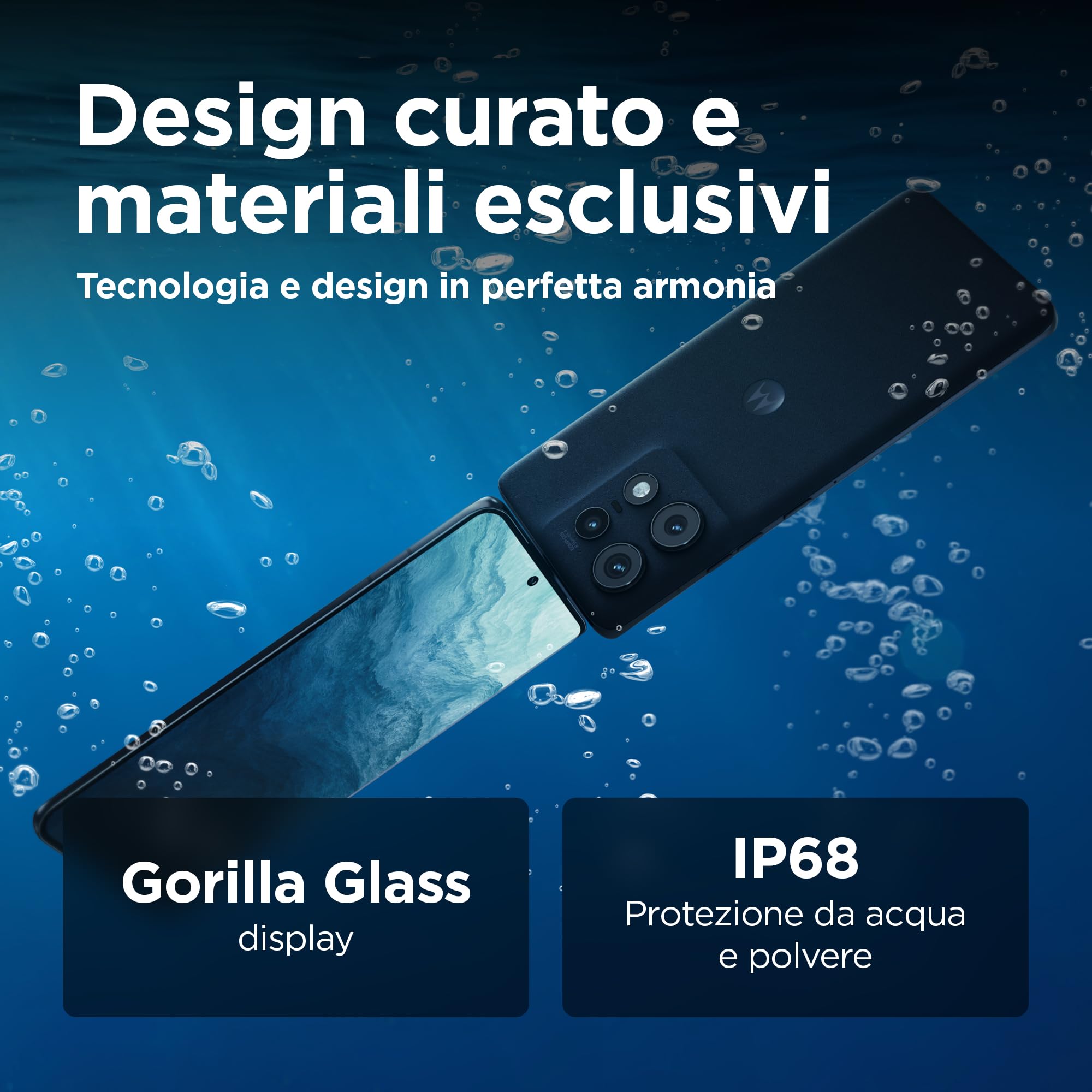 Motorola Moto Edge50 Pro(Display 6.67'' Super HD 144Hz, 50+13+10MP con IA,4500mAh ricarica,Turbo Power 125W,12/512GB,Dual SIM,IP68,NFC,Android 14,caricatore da 125W e cover in confezione)Black Beauty