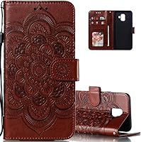 Vista 19 de LEECOCO for Samsung A6 2018 Case Mandala Embossing Luxury PU Leather Flip Notebook Wallet Bookstyle Magnetic Stand Card Slot Folio Bumper Protection