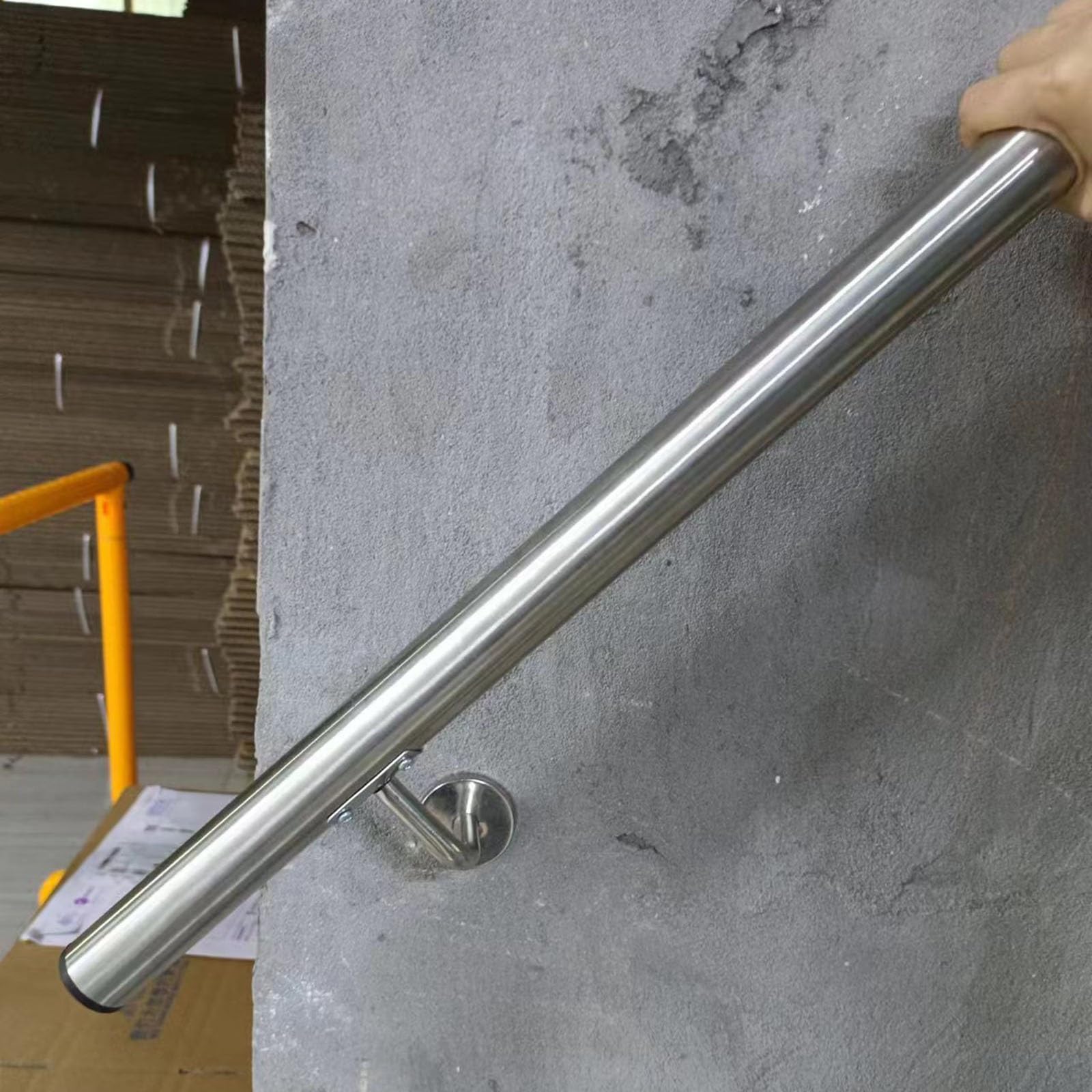Banister Railing for Stairs Indoor Outdoor 1.6-20ft, 304 Stainless Steel Round Handrail(7ft)