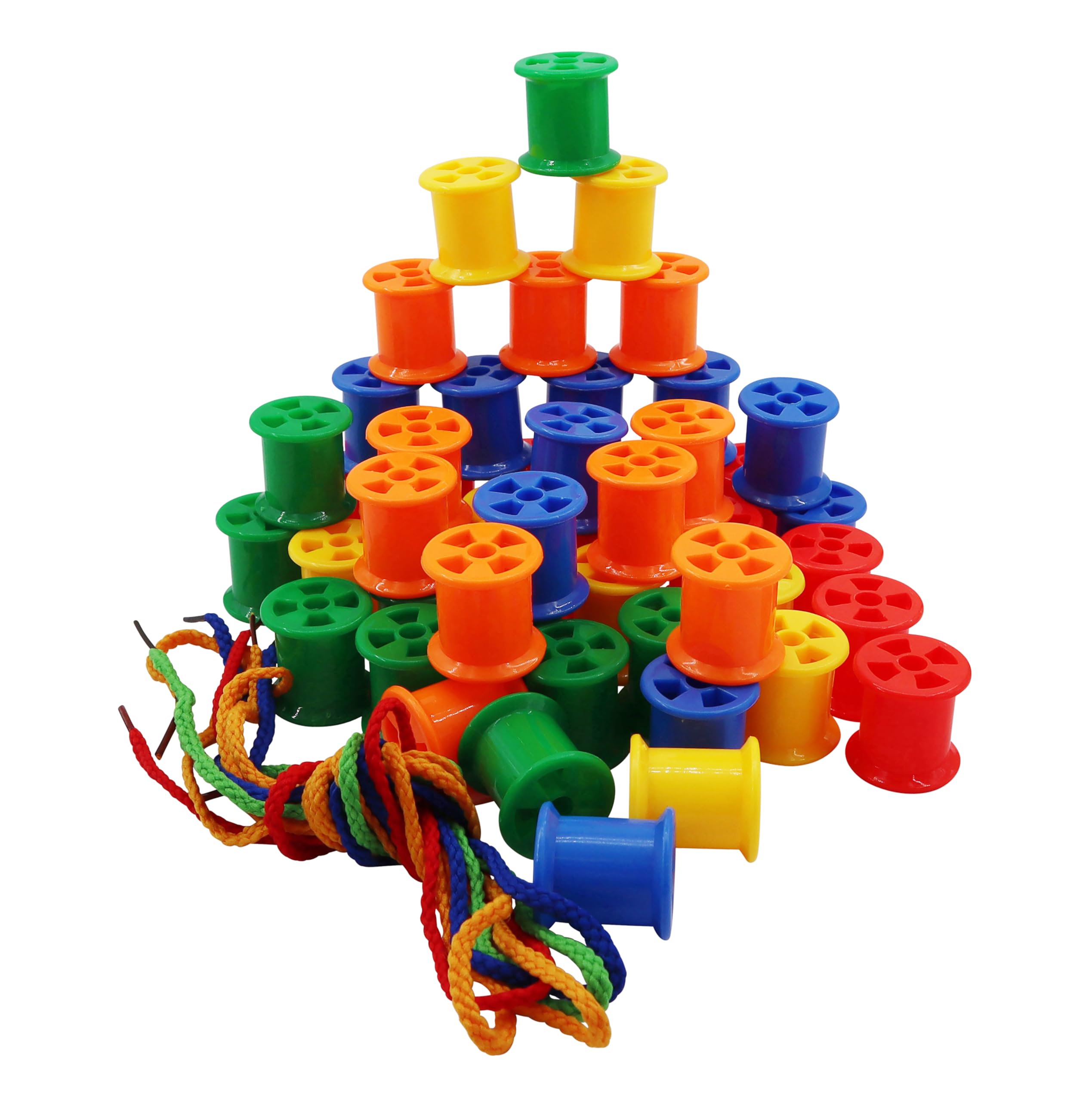 Colourful plastic cotton reels, Multicolor
