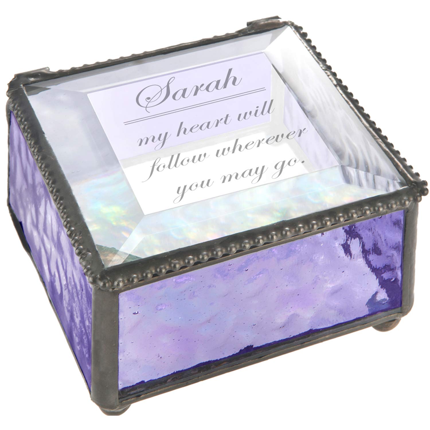 Sponsored Ad - Personalized Jewelry Box Decorative Vanity Display Case Storage Organizer Keepsake Gift for Friend Daughter Sister Girl Women Vintage Decor J Devlin Box 899 EB246 Series (Purple)