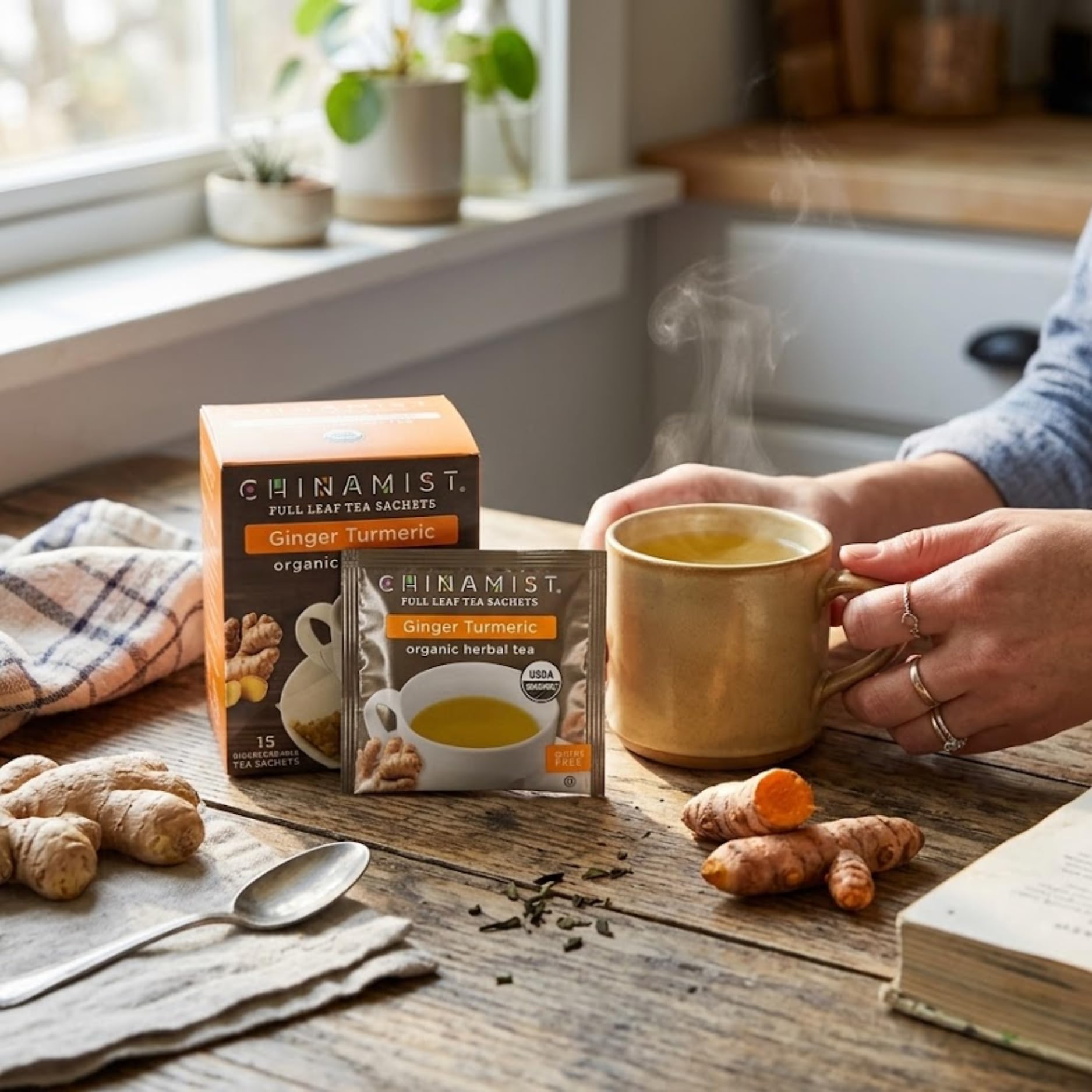 Amazon.com : China Mist Full Leaf Tea Sachets, Ginger Turmeric