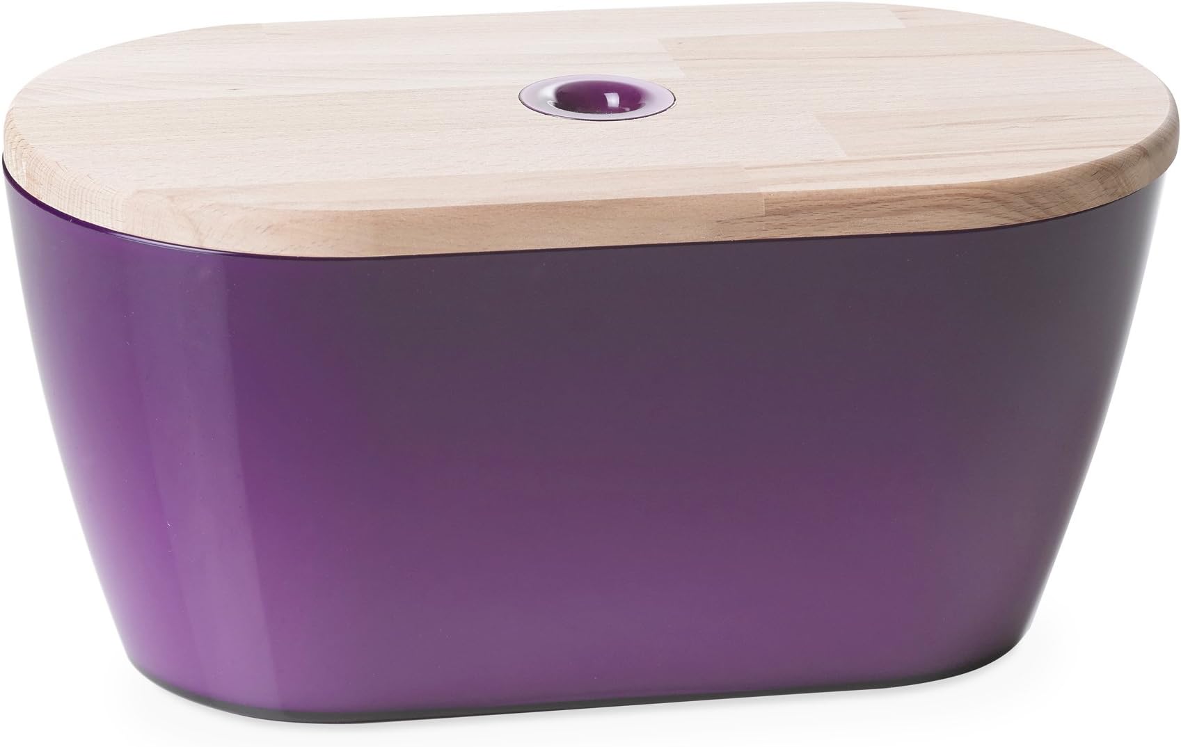 Omada Design breadbox or Container for Bread, 13.38 x 7.48 x 6.69 inch with 211.17 fl oz Capacity and lid for Cutting Board, Suitable for Preserving The Freshness of Food and Space-Saving, Woody Line