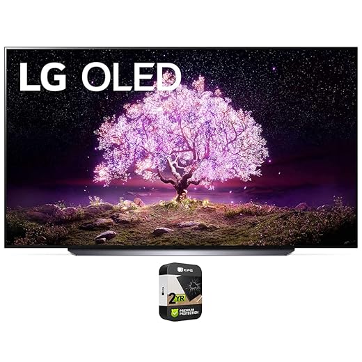 LG OLED77C1PUB 77 Inch 4K Smart OLED TV with AI ThinQ 2021 Model Bundle with Premium 2 YR CPS Enhanced Protection Pack