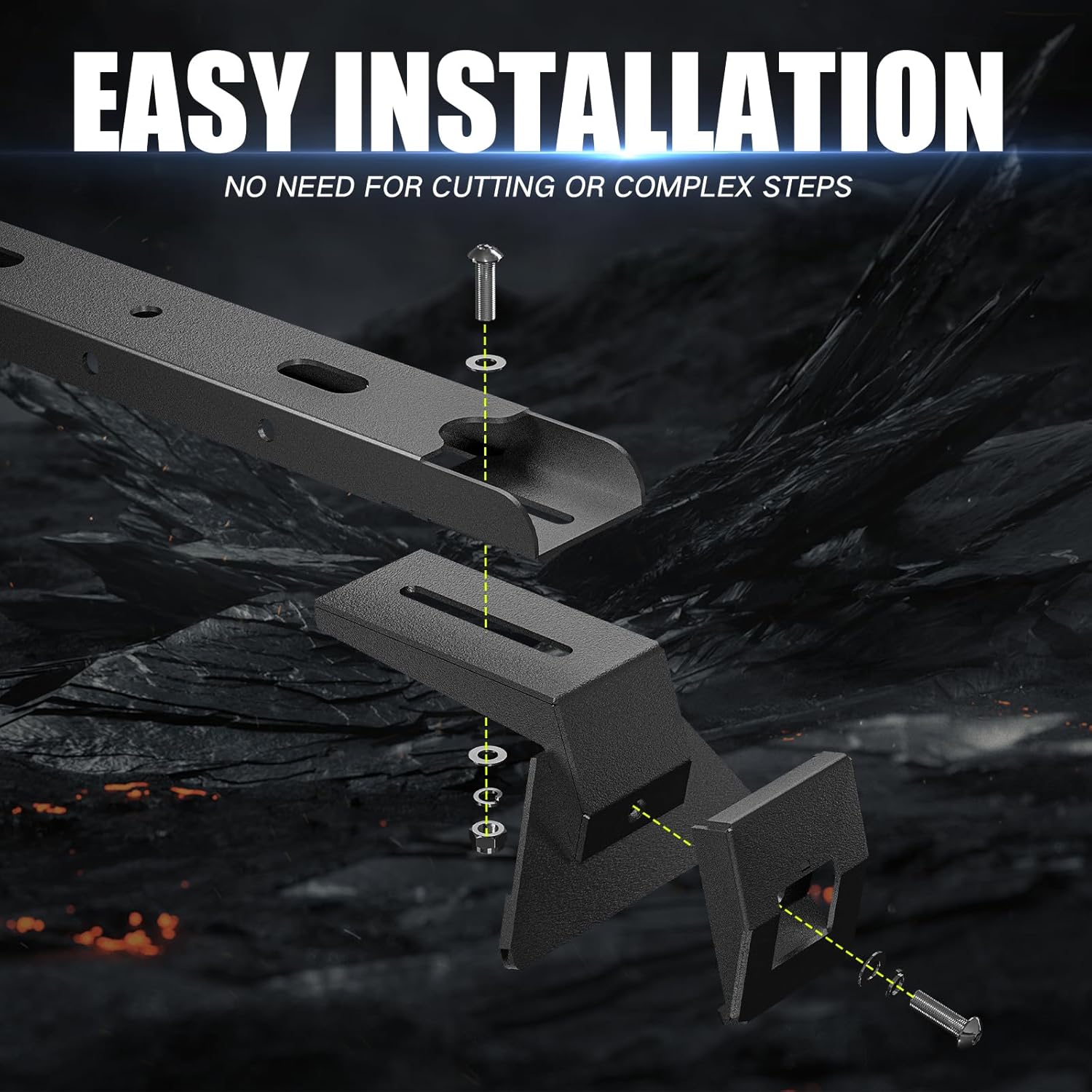 Max 300lbs Load Capacity Crossbars Roof Rack Cross Bars for Wrangler JK JL 2007-2025, & 2020-2025 Gladiator JT, Cherokee XJ 1984-2001 - Image 4