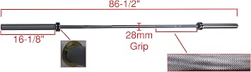 Men's Cross Training Barbell 2000lb 28mm Grip