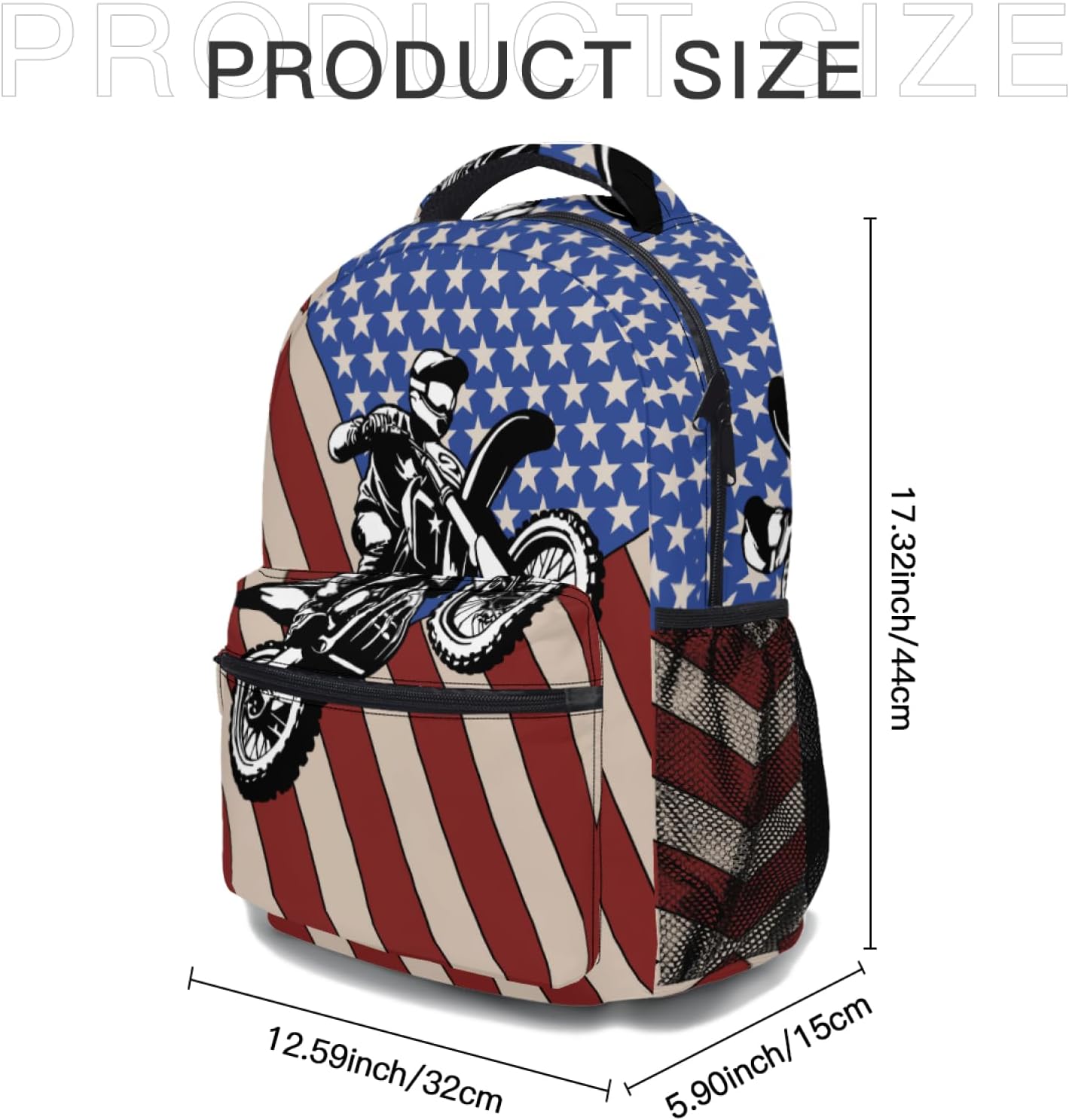 Kawani American Flag Baseball Print College Bookbags Motorcycle USA School Backpack for Girls Women, Teens School Bags Bookbags Ladies USA Laptop Backpacks Travel Hiking Camping Gym Daypack
