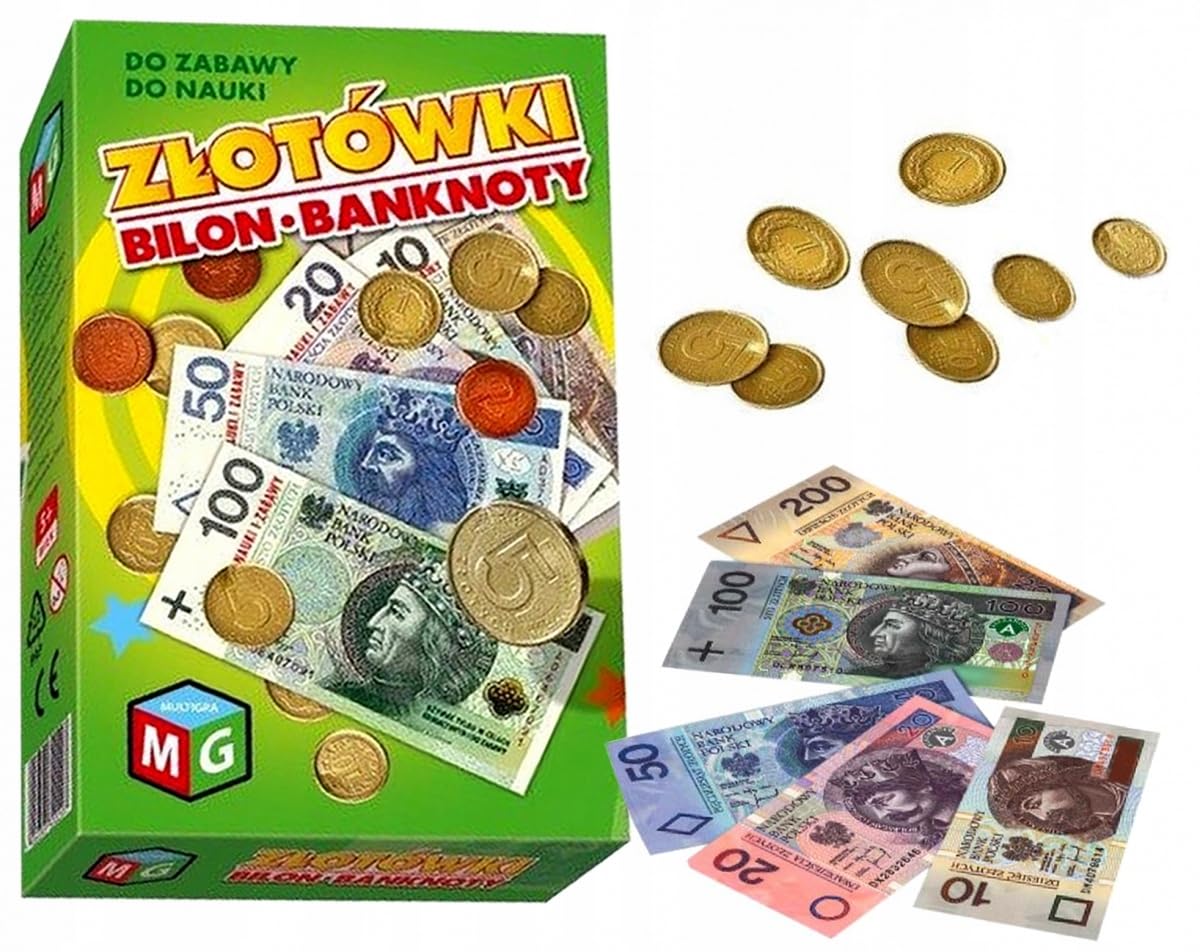 Złotówki Bilon Banknoty do zabawy nauki Pieniądze