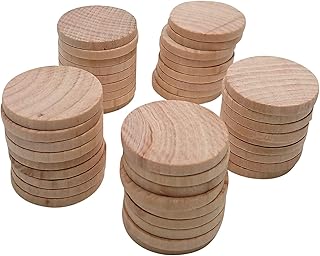 200 Pieces Unfinished Wood Slices, Blank Beech Round Discs for DIY Wooden Crafts(15mm/0.6inch)