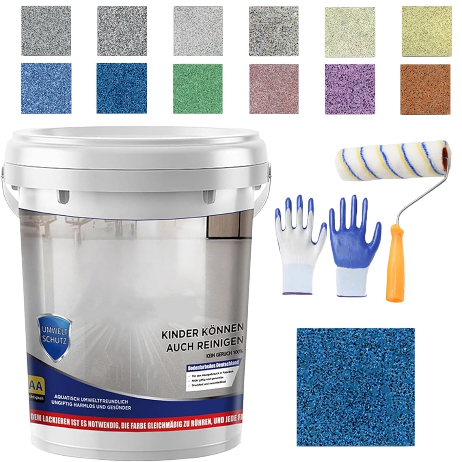 Upgrade Epoxy Coloured Sand Floor Paint, Louis Forest Epoxy Floor Paint for concrete, High Gloss Marble Effect Epoxy Floors Coating Self Leveling for Basement, Wood Floors, Garage, Outdoor (1kg