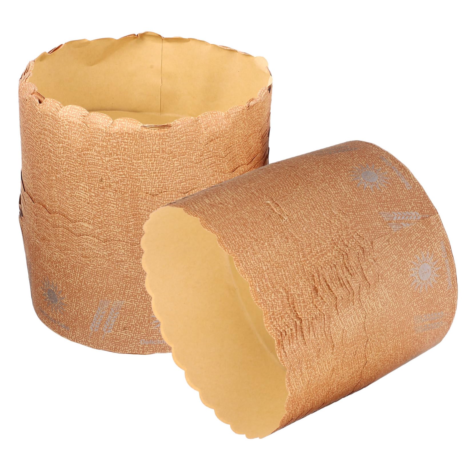 COLLBATH 100 Stück Braune Papier Cupcake Förmchen aus Stabilem Backpapier Praktische Backbecher mit Kreativem Design für Muffins und Kuchen zum Backen