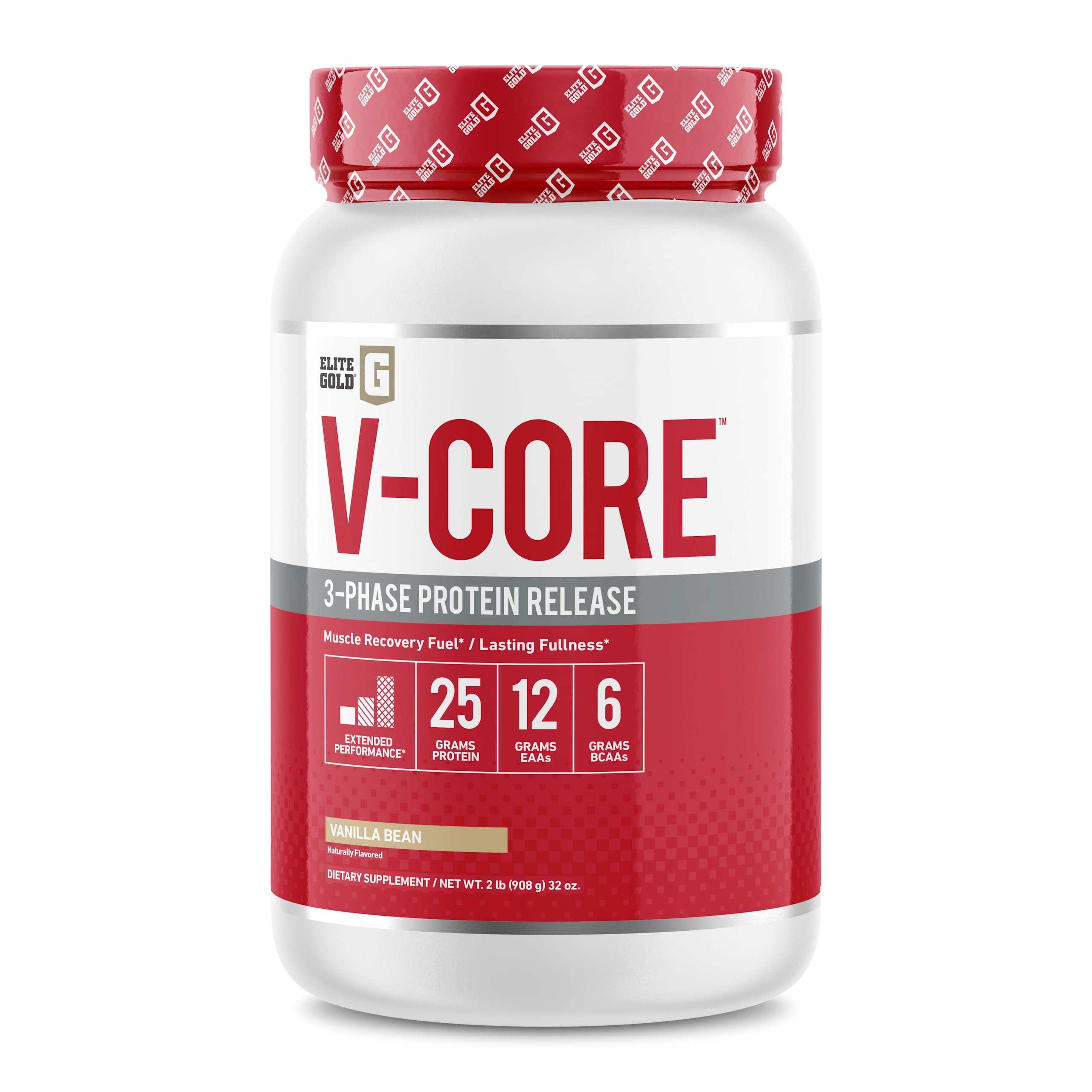 Complete Nutrition Proteína em Pó de Whey, Leite e Caseína, Baunilha, 25 g de proteína, 12 g de EAAs, 6 g de BCAAs, 908 g, 23 porções