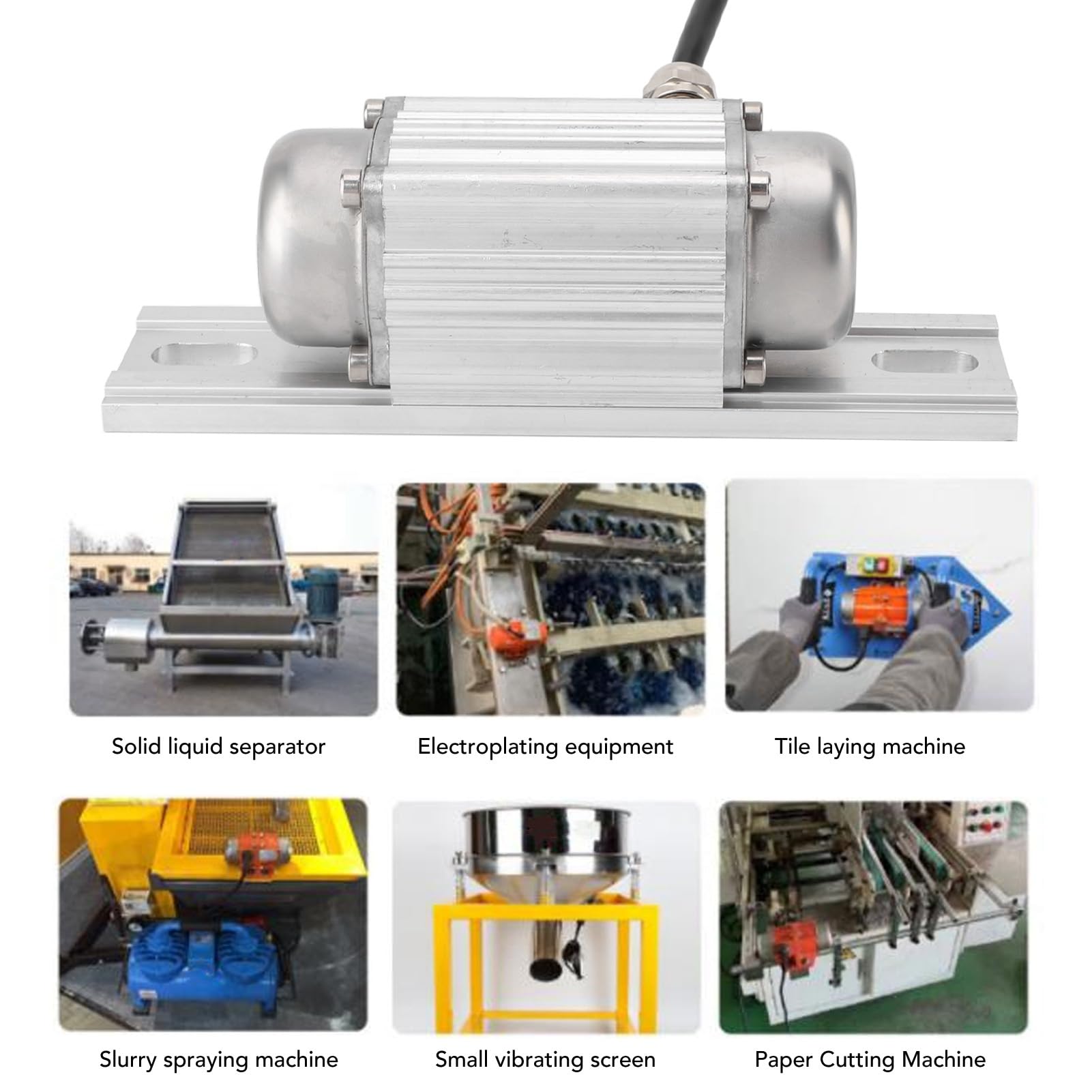 Motore Vibratore per Calcestruzzo, Motore Vibrante Senza Spazzole DC 12V in Lega di Alluminio 7500 Giri/min Display Digitale Regolabile IP65 per Costruzione Schermo Alimentatore Tavolo (10W)