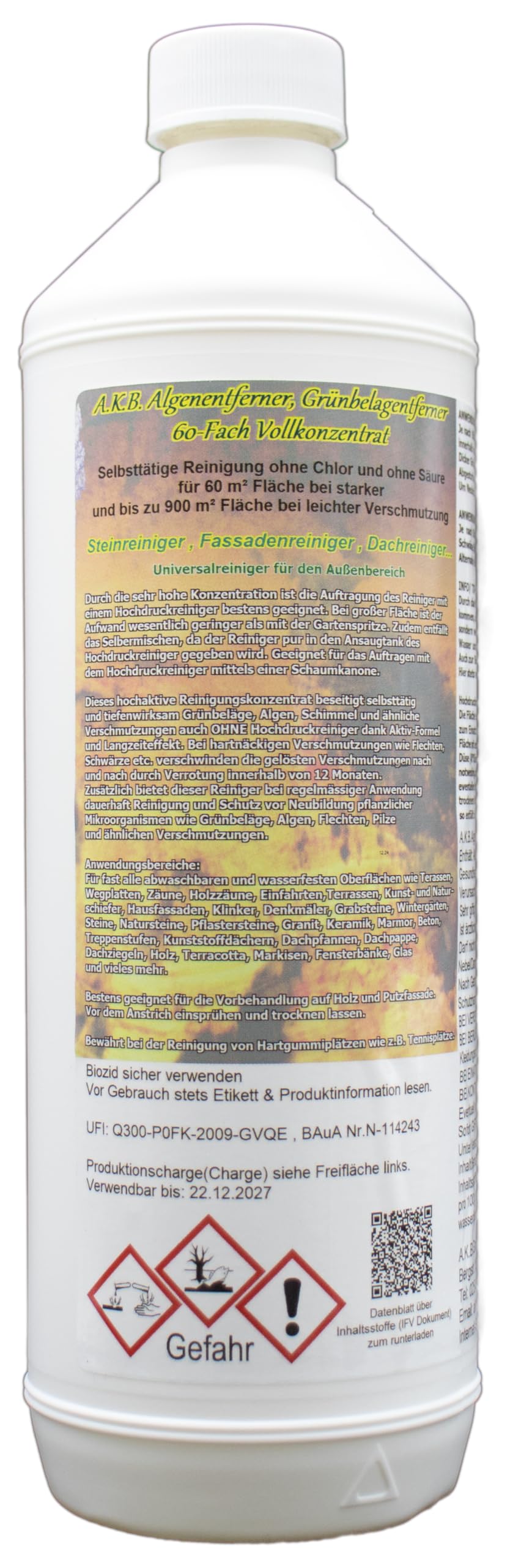 Nano Protect ABACUS »NELL ULTRA« Grünbelagentferner (Set, 2 X 1000 Ml, Mit Grünbelagentferner Konzentrat - Foto 10