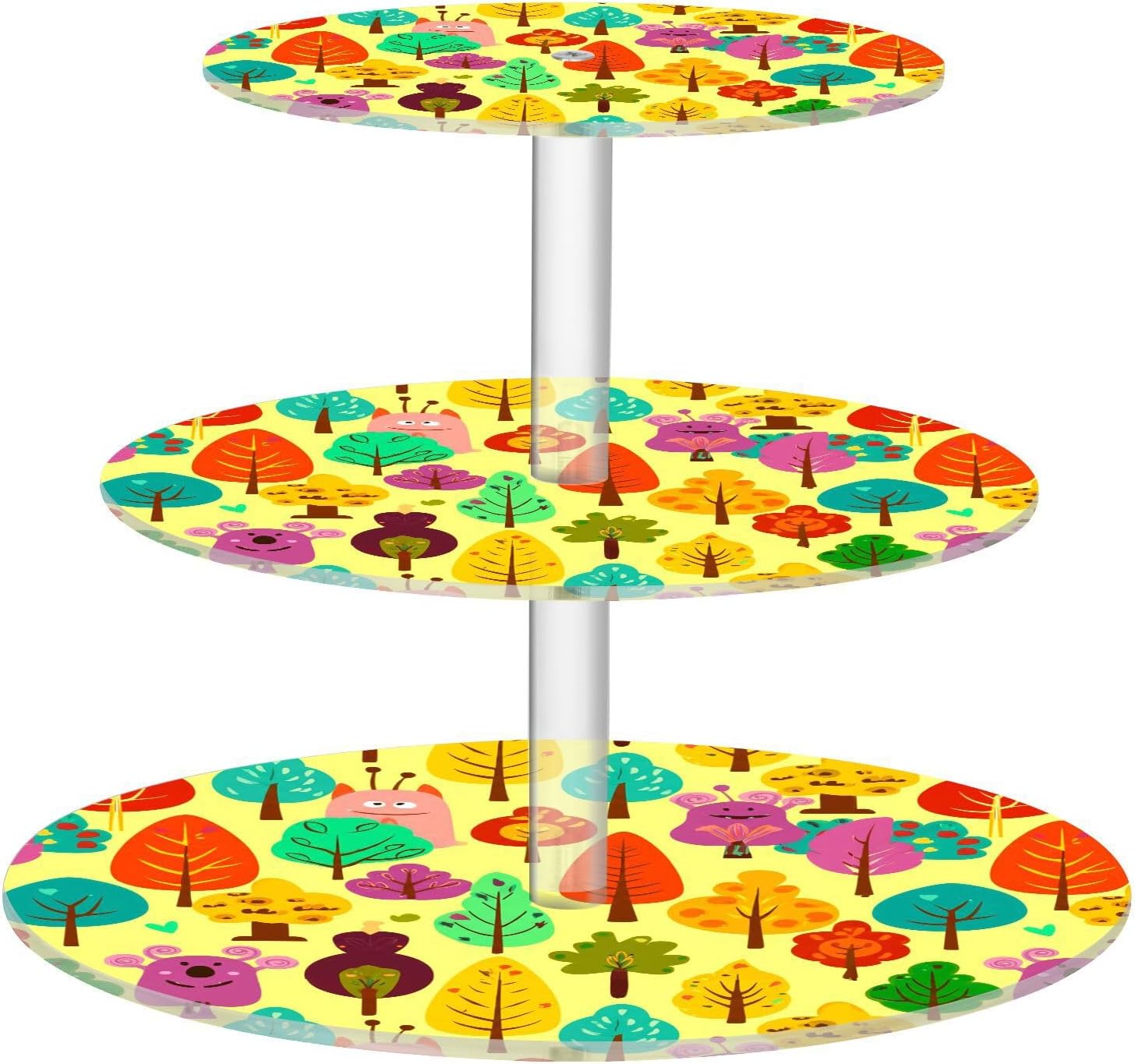 Trees Monster 3 Tier Acrylic Cupcake Stand, Cupcake Stand for 34 Cupcakes for Weddings, Christmas,Holidays,Parties,Birthday,Printed Cupcake Tower 23300102