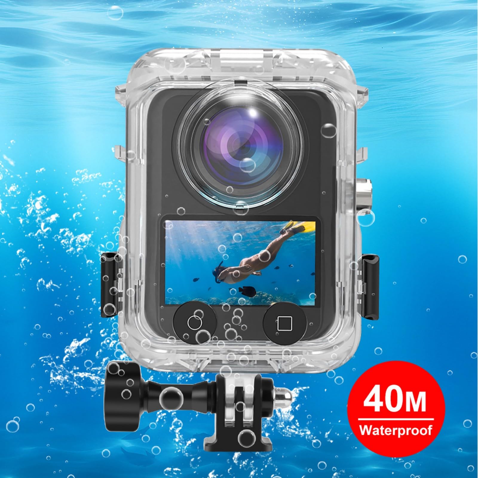 Resistente agli urti Custodia Impermeabile per 360 Fotocamera 40m Diving Shell Antigraffio Antifog Copertura per Avventura Uso Custodia Impermeabile