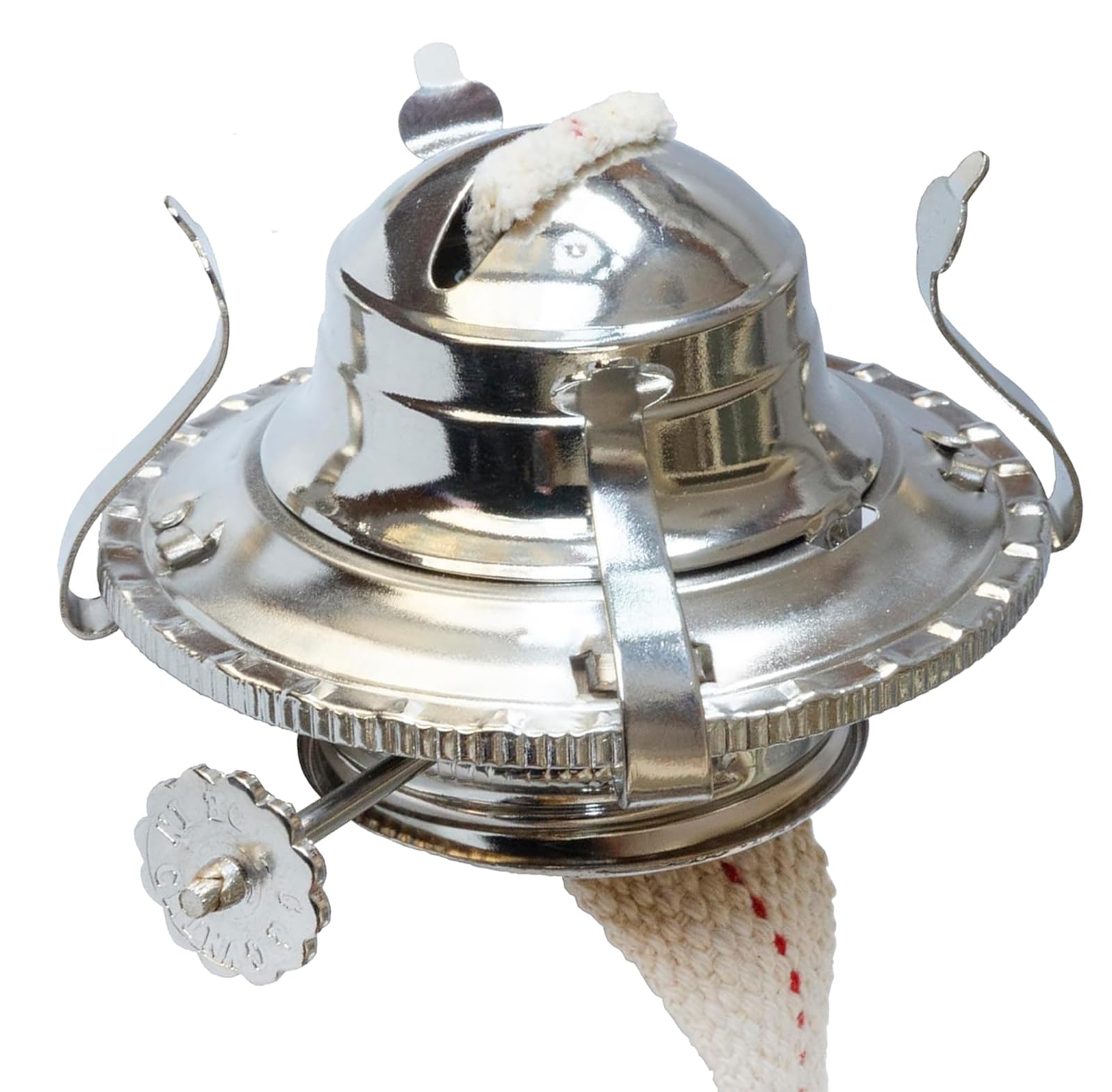 View 1 of #2 Kerosene Lamp Burner / Chrome Plated/ Oil Lamp Replacement Parts / Oil Lamp Chimney Holder for Antique Hurricane Lamps with Wick(Chrome)