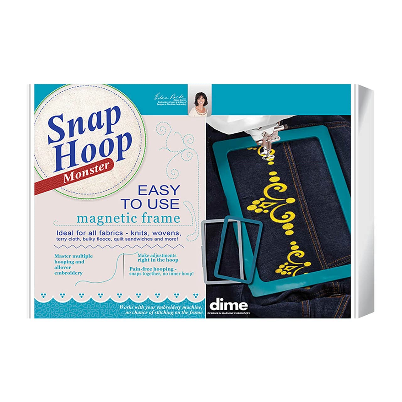 dime DESIGNS IN MACHINE EMBROIDERY Snap Hoop Monster for Janome (5" x 7") Magnetic Hoop for