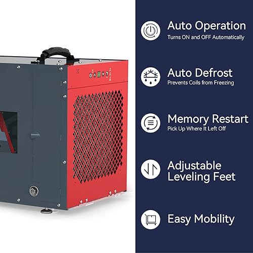 Miniatura 3 de Abestorm Deshumidificador comercial de 220 pintas con bomba, deshumidificador de espacio de rastreo para sótano, unidad de daños por agua