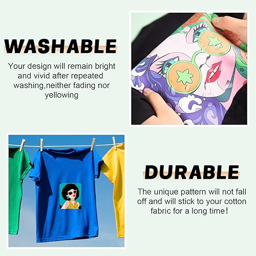 Miniatura 6 de HTVRONT Sublimación HTV para tela oscuratela clara, paquete de 10 unidades de vinilo de sublimación brillante, espacios en blanco de sublimación