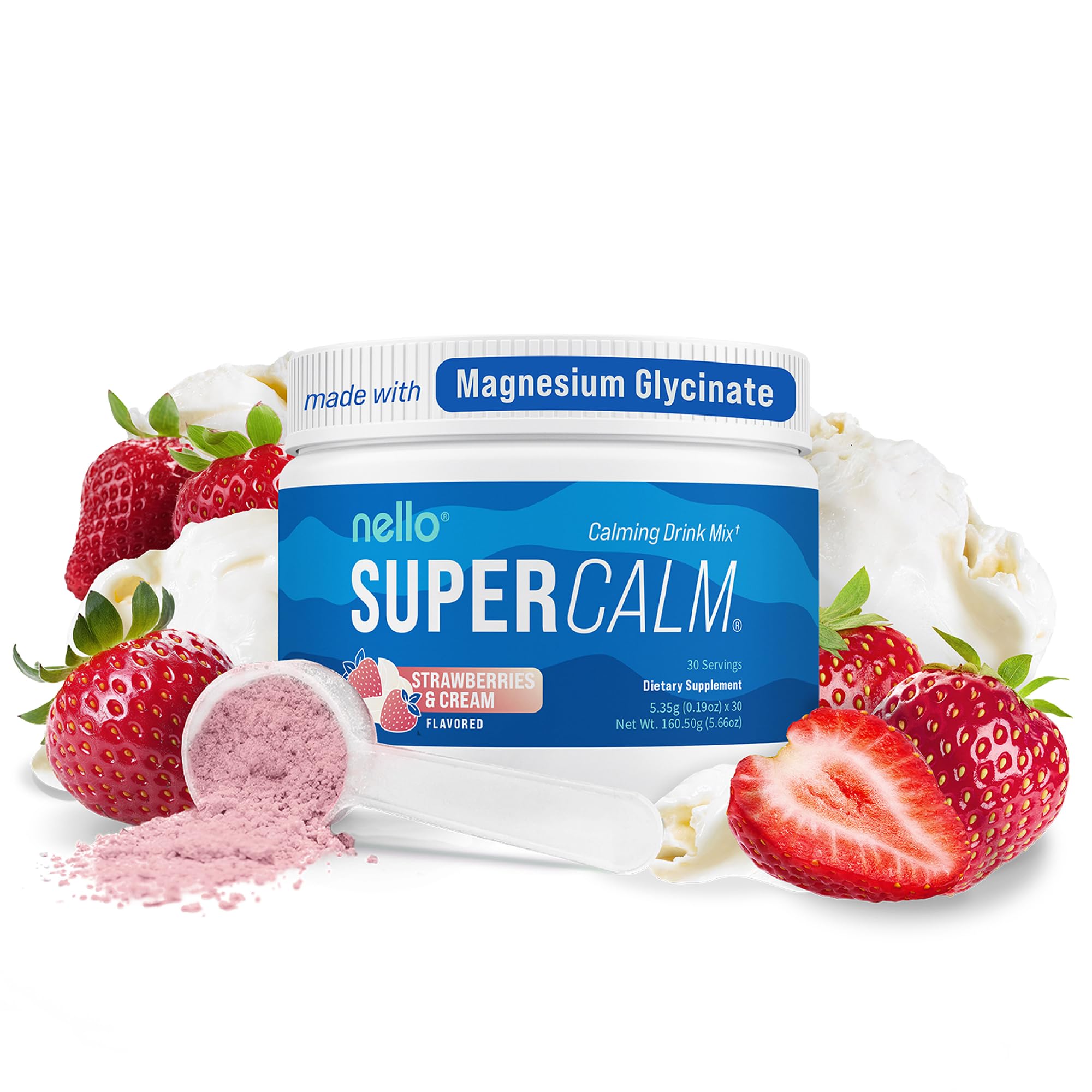 Nello Supercalm Powdered Drink Mix Tub, Cortisol Reducer* and Sleep Aid Supplement, L Theanine, Ksm-66 Ashwagandha, Magnesium Glycinate, Vitamin D 3, No Sugar, Non GMO, On The Go, 30 Ct, Blue Coconut — Amazon image 29