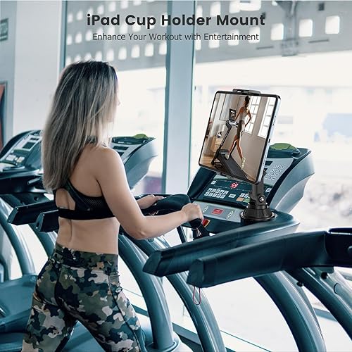 Miniatura 3 de PLDHPRO Soporte para tablet para taza de automóvil, soporte de teléfono con rotación de 360 con brazo ajustable, compatible con iPad Galaxty TabZ