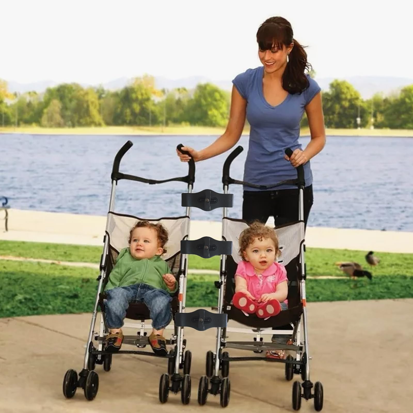 Petyoung Lot de 3 connecteurs pour poussette de bébé, crochet de liaison à libération rapide pour poussette Yoga Plus