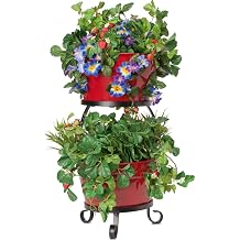 HIT 8021E XR Raised Planter with Iron Stand, 13.5 by 30-Inch, Red