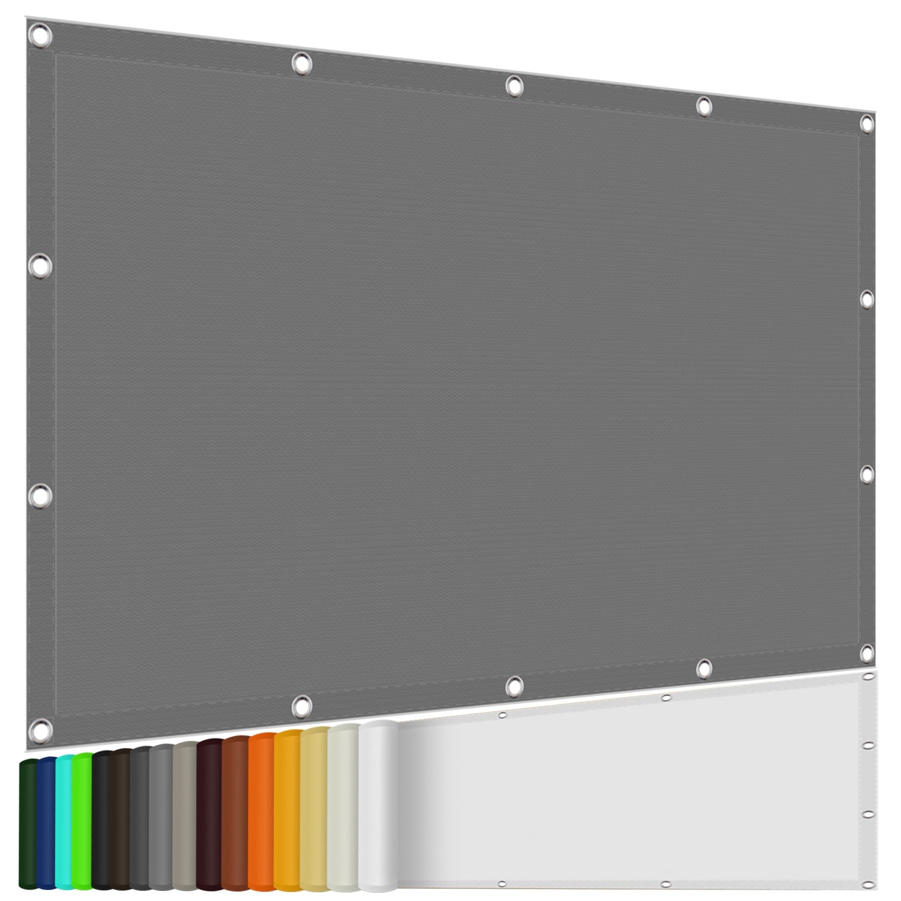 Toldo Vela impermeable con 95% bloqueo UV gris claro 0.5x4.9 m rectangular con cuerdas