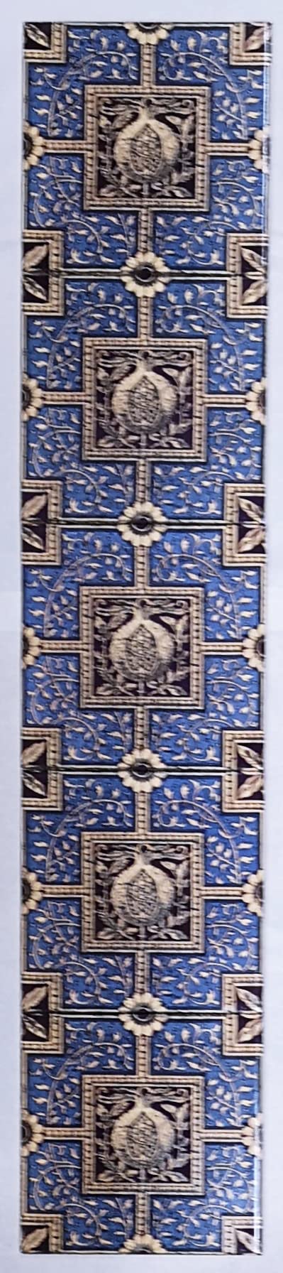Rainbow Decors Ltd Blue Pomegranate & Scrolling Foliage Ceramic Tile Mural Fireplace 5 Decorative Tiles 6'' 15x15 cm Hand Decorated in UK