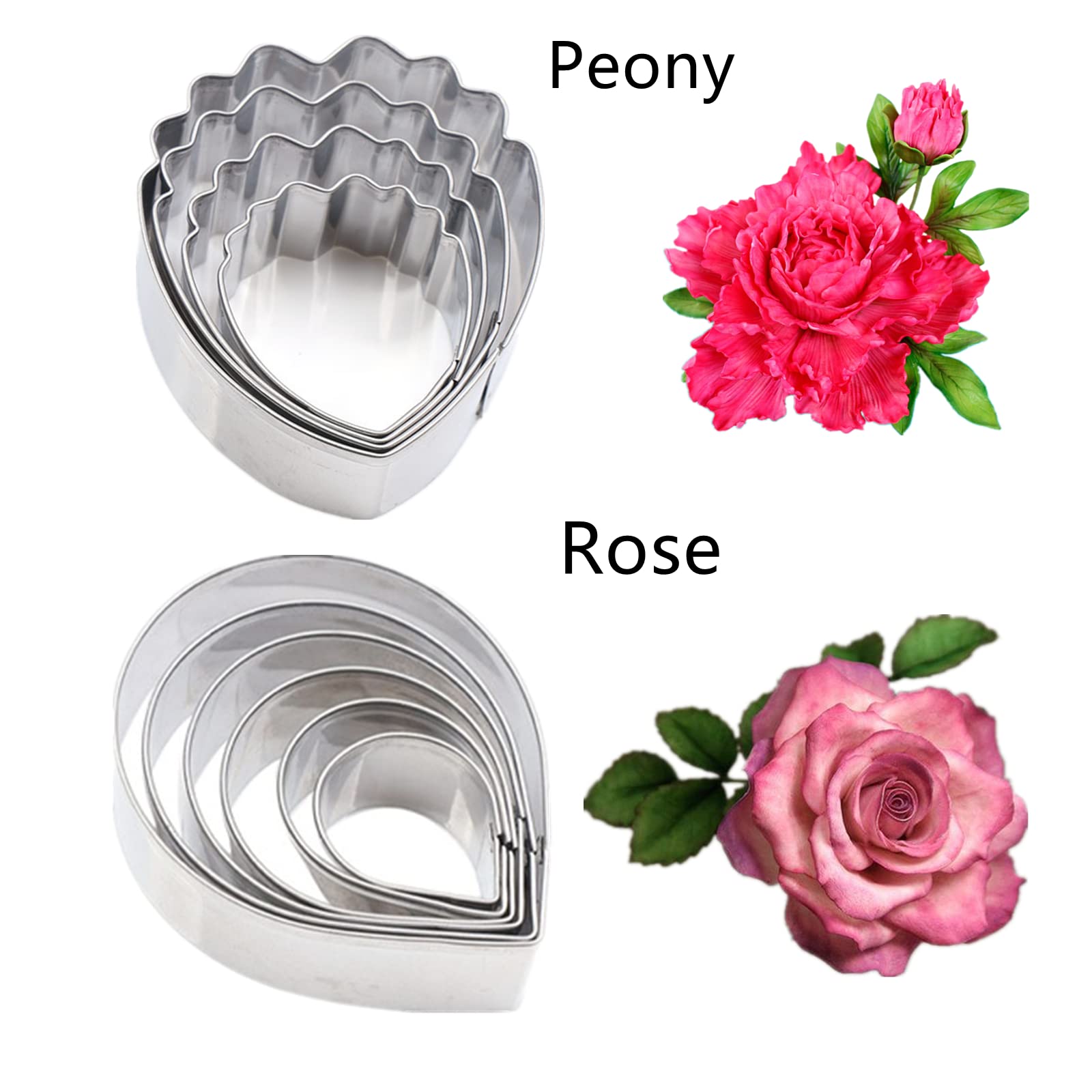 Emporte-pièces Rose fleur pétale - 6 tailles - Planète Gateau