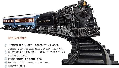 Miniatura 3 de Lionel Polar Express - Juego de tren con campana de Papá Noel, divertido, interactivo, listo para jugar, con faros delanteros, silbato y campana