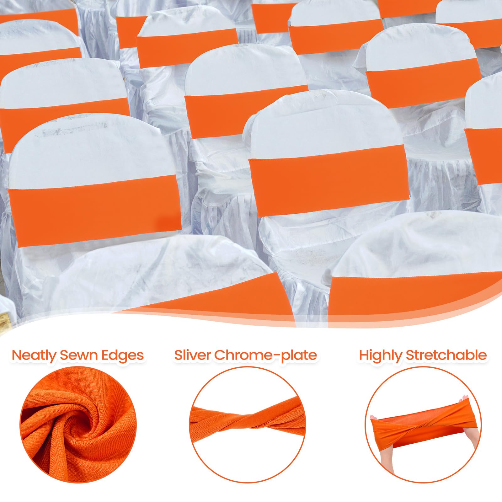 SINSSOWL, set di 100 fasce elastiche in elastan per sedie, per
