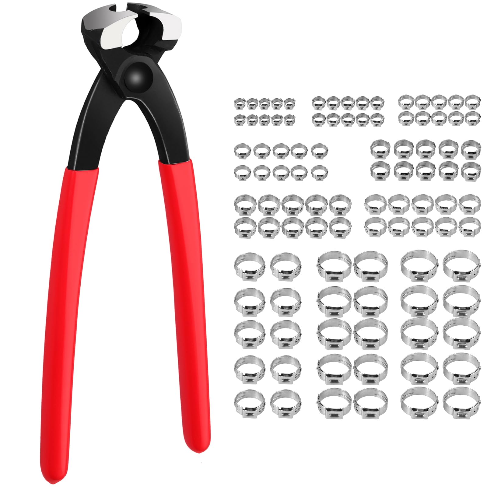 Set 14 Pinze Per Fascette E Manicotti - Per Auto, Moto, Con Taglio Integrato, Acciaio Inossidabile - Foto 6