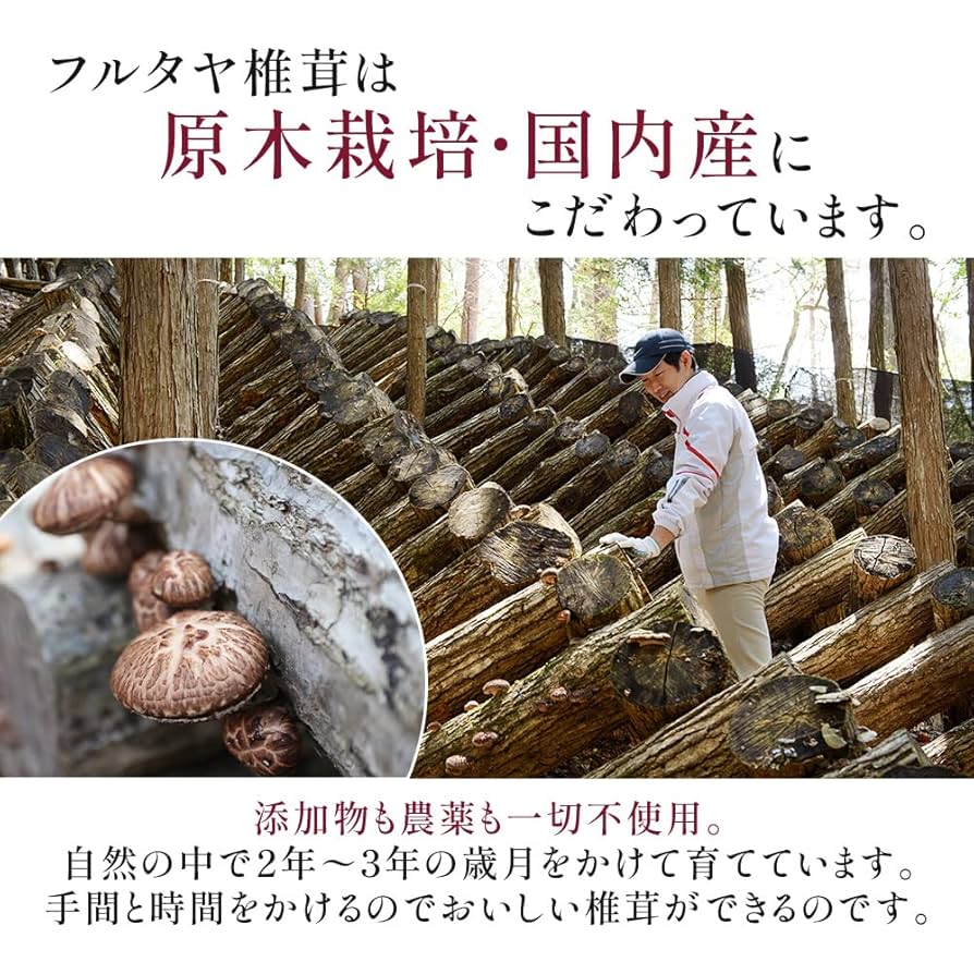 Amazon.co.jp: フルタヤ椎茸 どんこ椎茸 国産 国内産 原木 干し