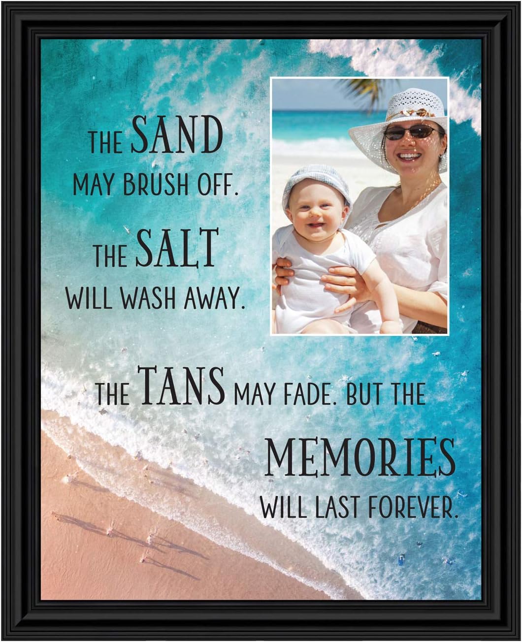 Crossroads Home Décor Memories Last Forever, Ocean Decor, Family Vacation Picture Frame, 2175BW