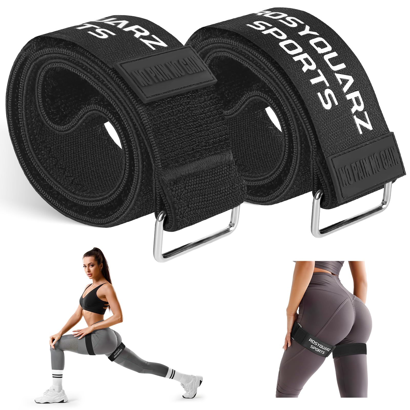 Booty Bands, Booty Bands for Working Out, Blood Flow Restriction Bands for Women, Adjustable BFR Training Bands for Glutes & Hip Building-2PC