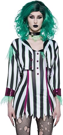 Dolls Kill BetelJuice Black & White Striped Costume - Undead Ghost Outfit by Trickz N Treatz