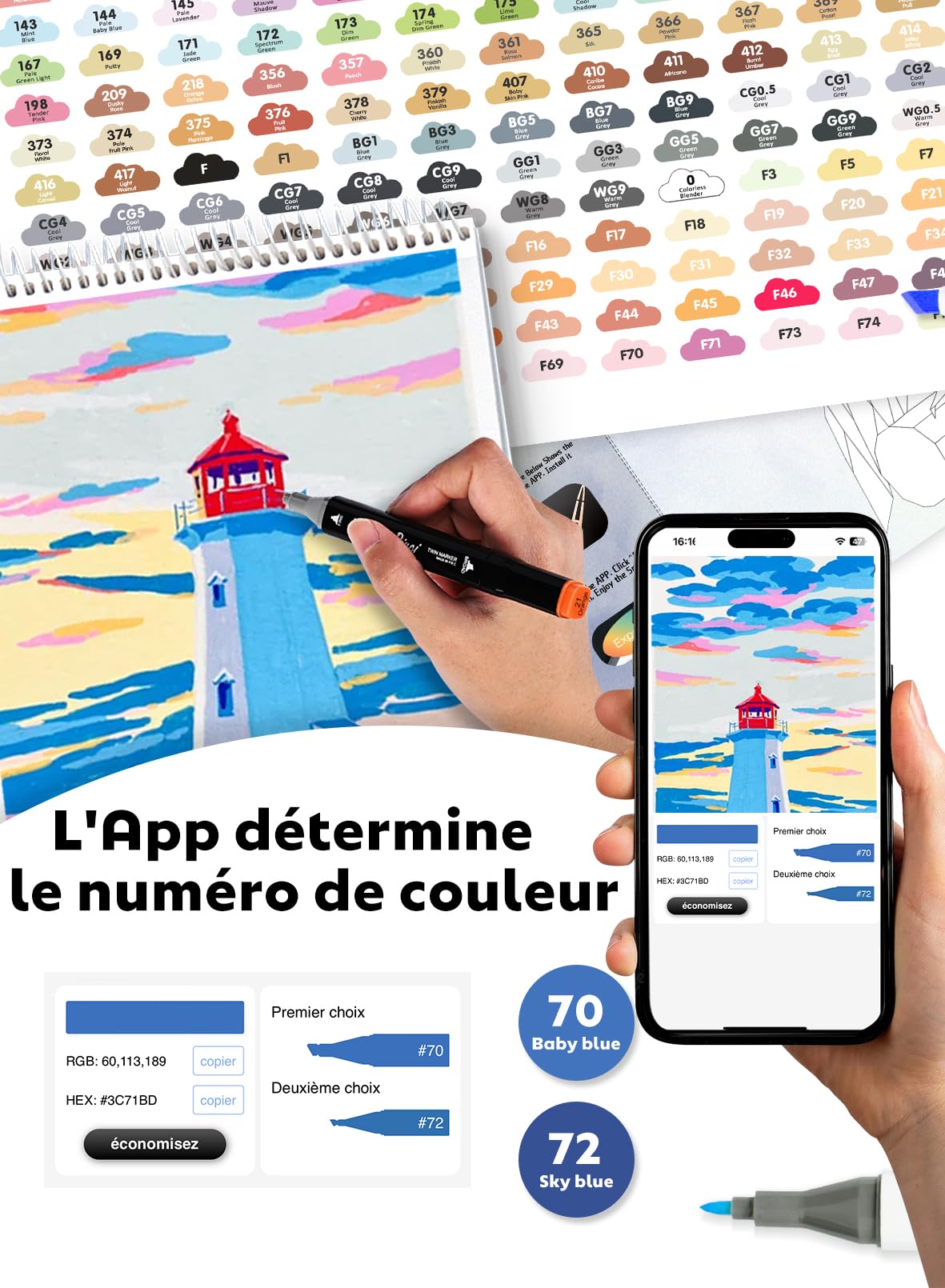 320 Couleurs Feutres Acrylique, Acrylic Marker Double Pointe