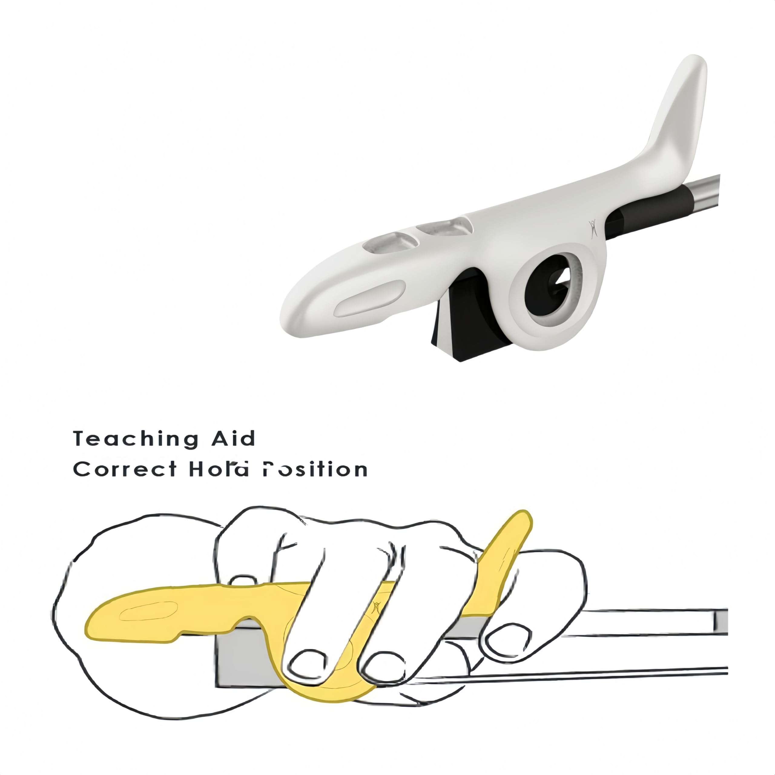 Violin Bow Grip Correcting Device, Beginner Correction Posture Grip Bow Pose Orthoses (White)