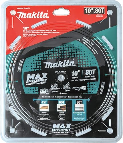 Miniatura 4 de Makita B-66977 Hoja de sierra ingletadora de máxima eficiencia con punta de carburo 80T de 10"