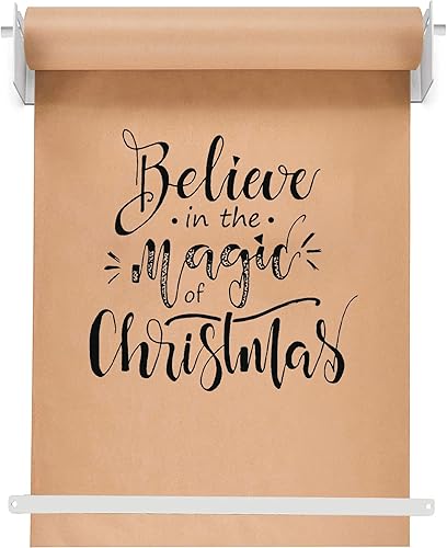 Varsoul Dispensador y cortador de rollo de papel kraft montado en la pared de 24 pulgadas, dispensador de papel de carnicero negro, decoración de