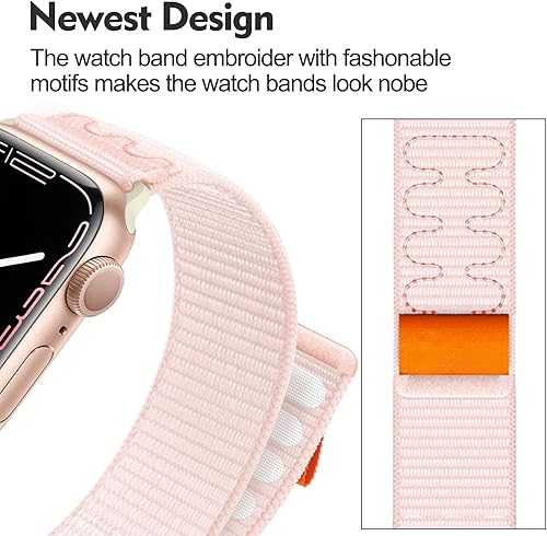 Miniatura 9 de Geoumy Paquete de 3 correas deportivas de nailon compatibles con Apple Watch de 1.496 pulgadas, 1.575 pulgadas, 1.654 pulgadas, 1.732 pulgadas,