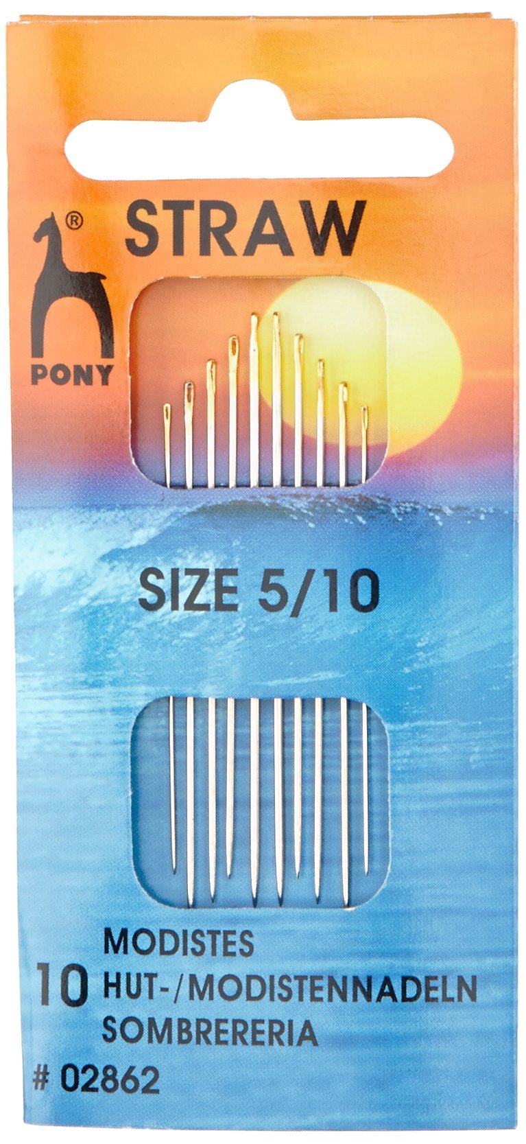 Pony Multi-Colour Gold Eye Sewing Needles: Milliners Size 5-10,