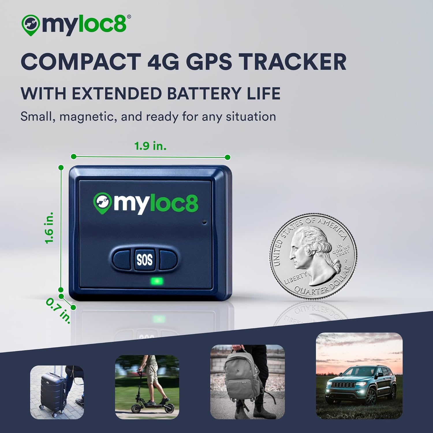 GPS Tracker for Vehicles with Magnet– 4G LTE Real-Time Location Device with App, Long Life Battery – Anti-Theft GPS Tracker for Car, Motorcycle, Scooter, Bike - (4-Mo Subscription Included)