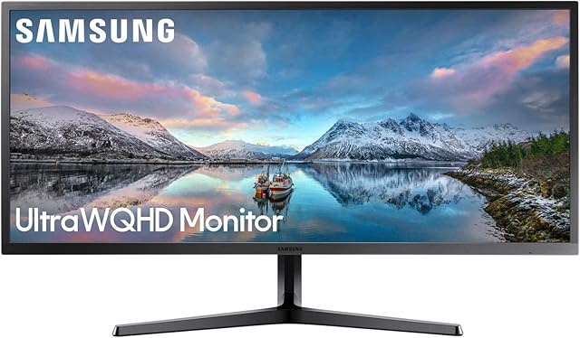 Samsung LS34J550WQUXEN 34" Ultra Wide LED Monitor - WQHD 3440x1440, Freesync, 2 x HDMI, DisplayPort, Dark Blue/Grey