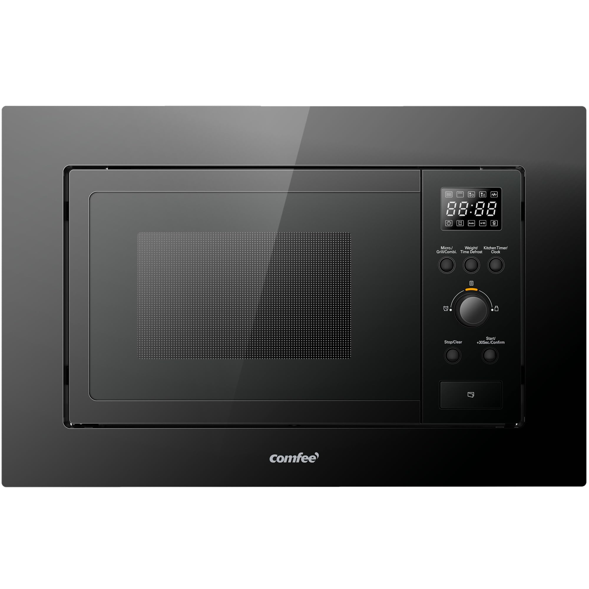 COMFEE' Forno a Microonde da Incasso Digitale, 20 Litri, 800W, Grill, 5 Livelli di Potenza, 8 Menù automatico, Funzione Defrost Rapido, Nero- CBMAG820BJL-BK