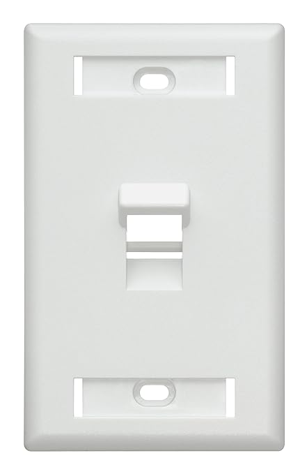 42081-1WS 1-Port Angled QuickPort Wallplate with ID Windows, White